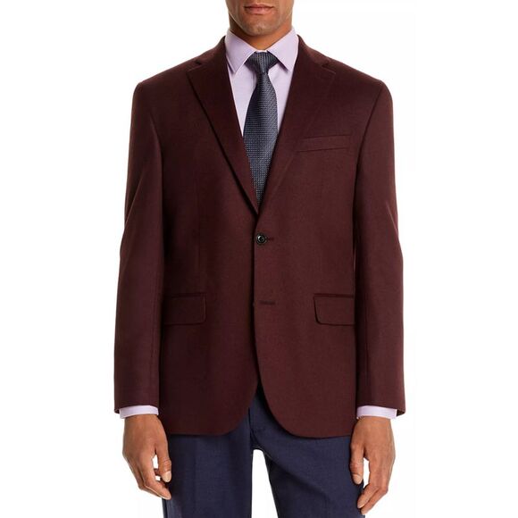 Private Label Mens Slim Fit Cashmere Sport Coat 42 Regular Burgundy - NWT $798